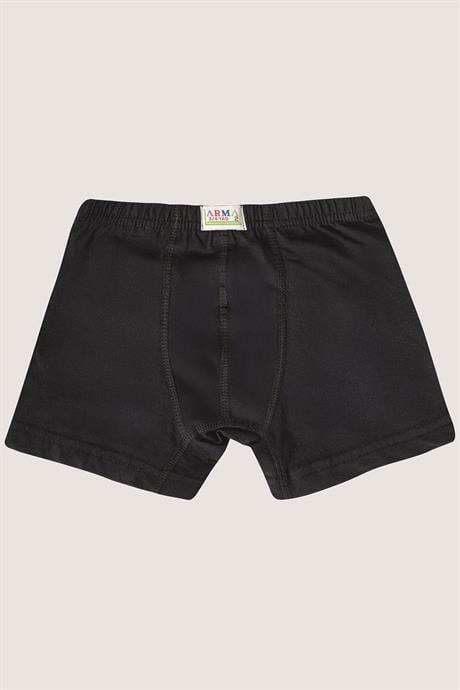 Erkek Çocuk Pamuklu Yumuşak ve Esnek Likralı Boxer 3'lü Paket Siyah - 2