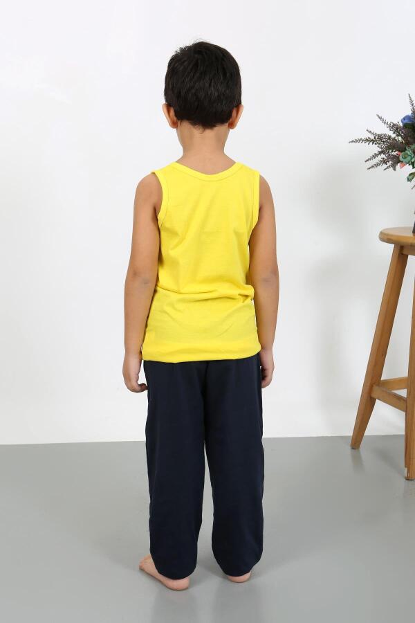 Angelino Erkek Çocuk Sıfır Kol Penye Pijama Takım Sarı 20439 - 5