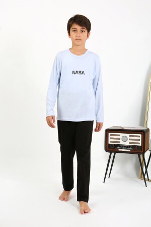 Erkek Çocuk Uzun Kol Penye Pijama Takım 20437 BuzMavisi - 2