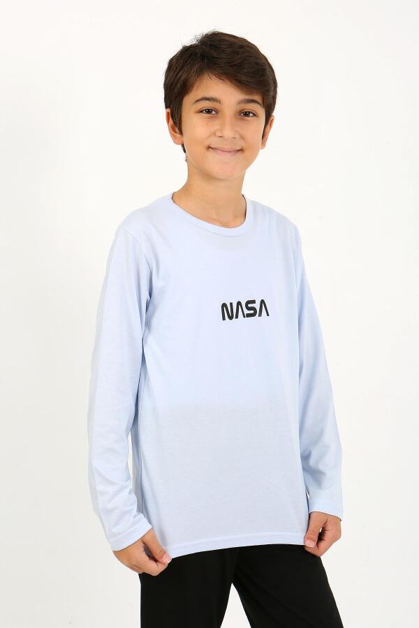 Erkek Çocuk Uzun Kol Penye Pijama Takım 20437 BuzMavisi - 3