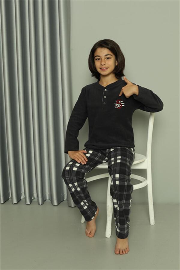 Erkek Çocuk WelSoft Polar Füme Pijama Takımı 20550 - 1