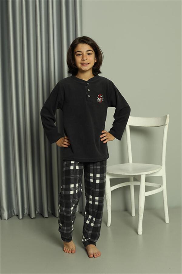 Erkek Çocuk WelSoft Polar Füme Pijama Takımı 20550 - 3