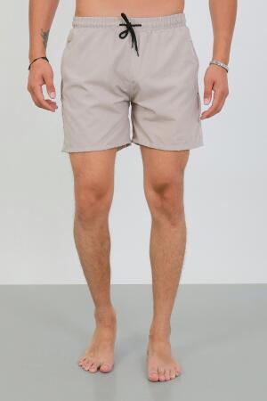 Erkek Fermuarlı Cepli Deniz Şortu Bej - 5