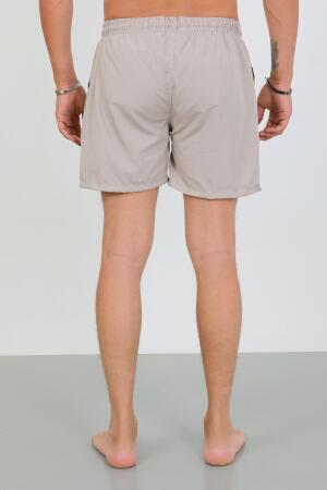 Erkek Fermuarlı Cepli Deniz Şortu Bej - 6