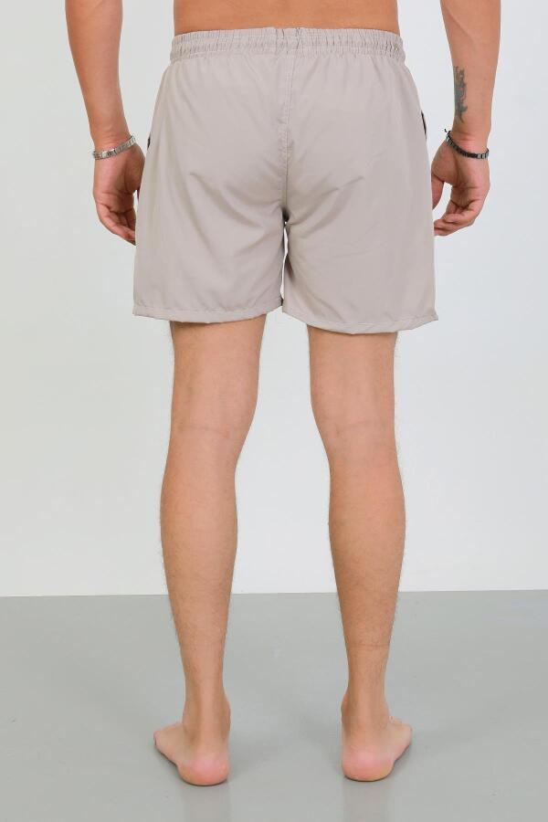 Erkek Fermuarlı Cepli Deniz Şortu Bej - 6