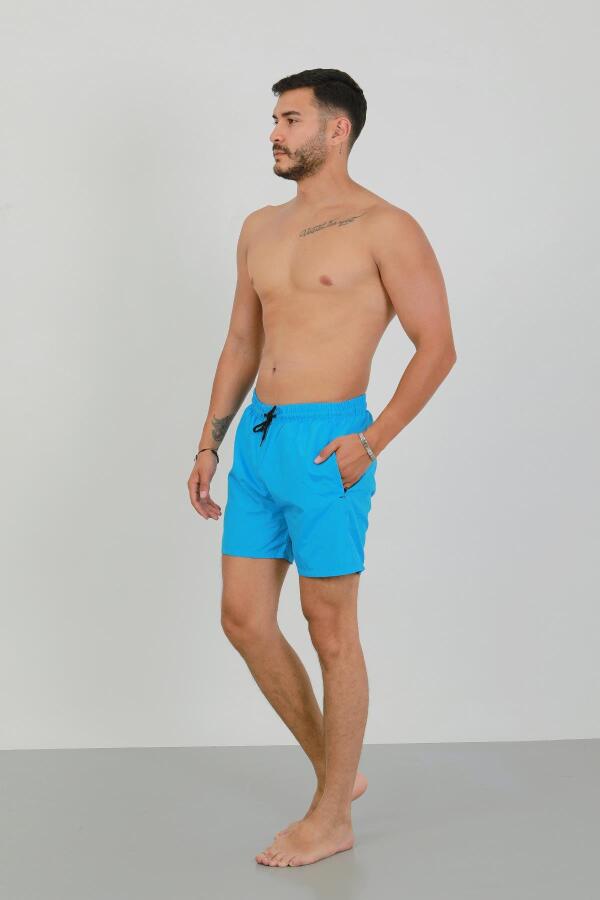 Akbeniz Erkek Fermuarlı Cepli Deniz Şortu Mavi - 2
