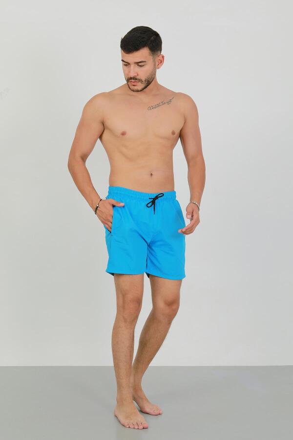 Akbeniz Erkek Fermuarlı Cepli Deniz Şortu Mavi - 3