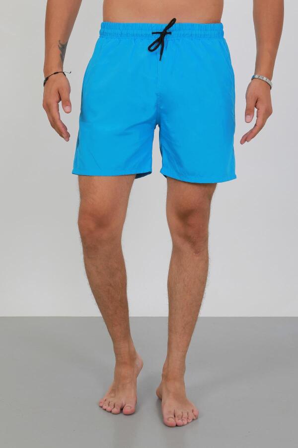 Akbeniz Erkek Fermuarlı Cepli Deniz Şortu Mavi - 4