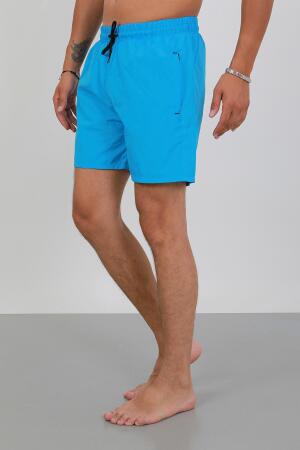 Akbeniz Erkek Fermuarlı Cepli Deniz Şortu Mavi - 5