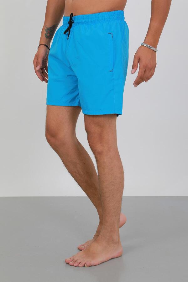 Akbeniz Erkek Fermuarlı Cepli Deniz Şortu Mavi - 5