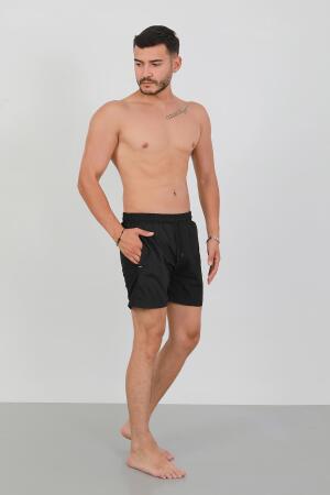 Akbeniz Erkek Fermuarlı Cepli Deniz Şortu Siyah - 