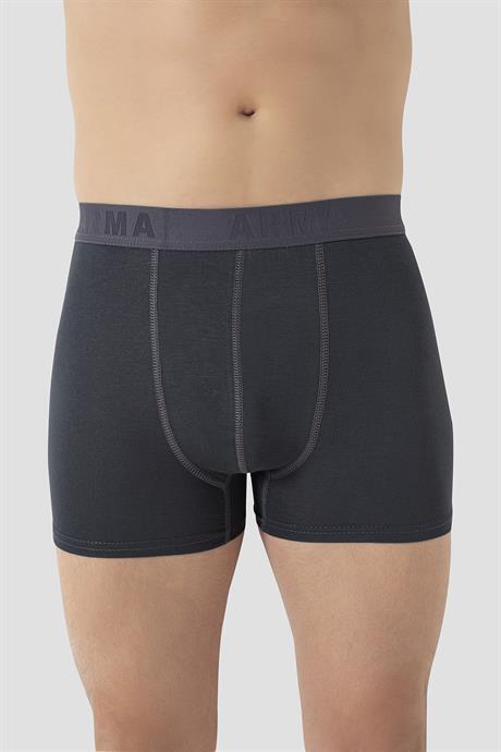 Erkek Füme Büyük Beden Boxer Pamuklu Likralı 10'lu Paket - 3