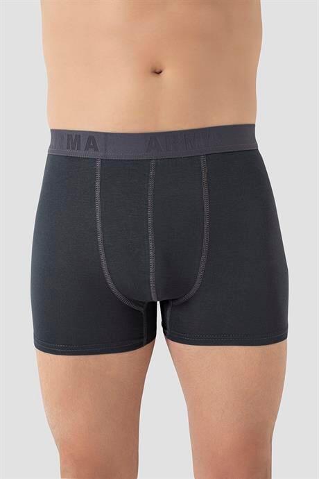Erkek Füme Büyük Beden Boxer Pamuklu Likralı Yumuşak ve Esnek Kumaş 5'li Paket - 3