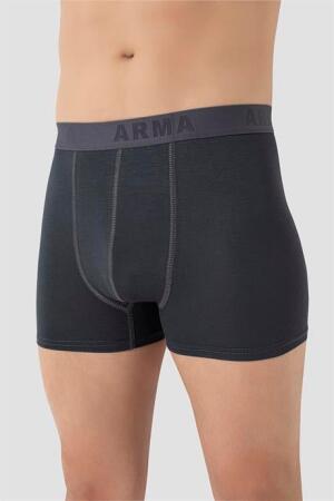 Erkek Füme Büyük Beden Boxer Pamuklu Likralı Yumuşak ve Esnek Kumaş 5'li Paket - 4
