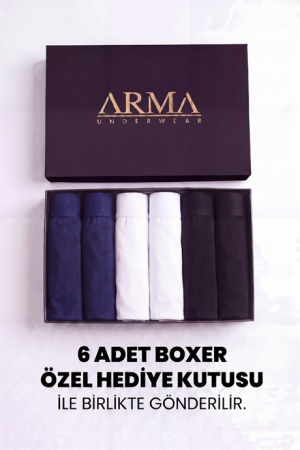 Erkek Premium Bambu Renkli Boxer 6'lı Hediye Kutulu Damat Bohçası ve Çeyiz Seti - 2