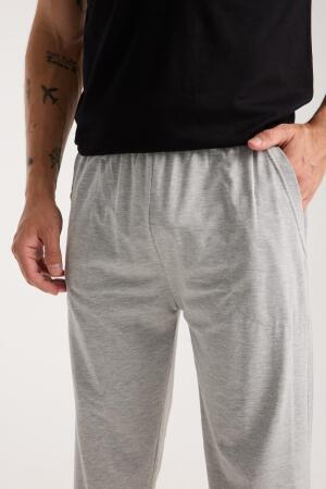 Erkek Siyah Düğmeli Yaka Kısa Kol Pijama Takımı - 6