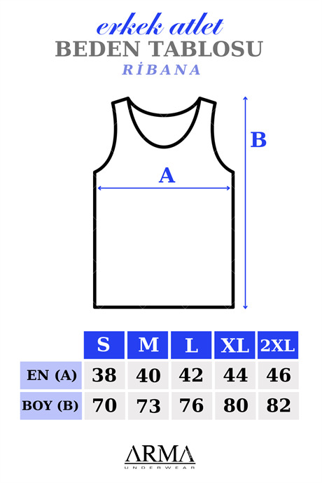 Erkek Sporcu Atlet Gri Ribana %100 Pamuk - 4