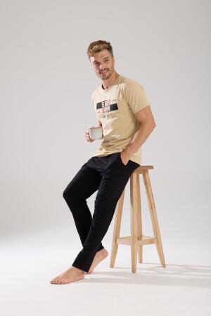 Akbeniz Erkek Ten Rengi Kısa Kol Pijama Takımı - 6