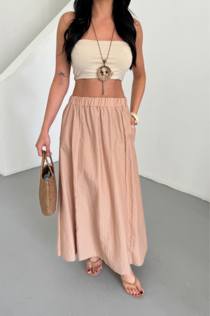 ETEK ŞANEL BOY SOFT KUMAŞ - Bej - ANGELINO BuyukBedeniz (1)