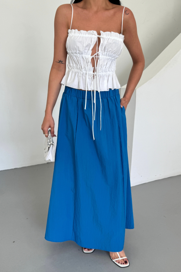 ETEK ŞANEL BOY SOFT KUMAŞ - Saks - 3