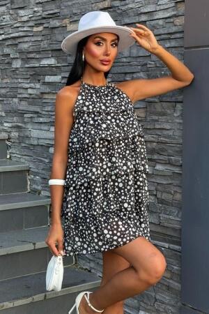 Fırfırlı Şifon Elbise 2905-08 - 8