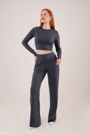 Fitilli Bluz Ve Pantolon Antrasit İkili Takım - 1