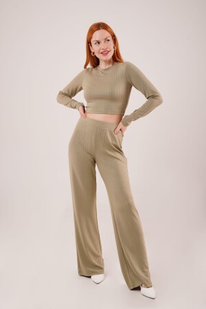 Fitilli Bluz Ve Pantolon Yeşil İkili Takım - 1