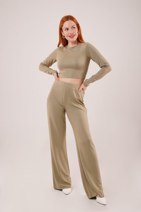 Fitilli Bluz Ve Pantolon Yeşil İkili Takım - 1