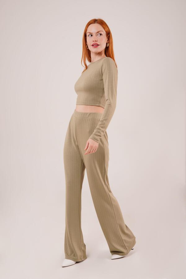 Fitilli Bluz Ve Pantolon Yeşil İkili Takım - 4