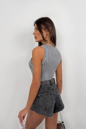 Fitilli Yüzücü Yaka Bluz - 4