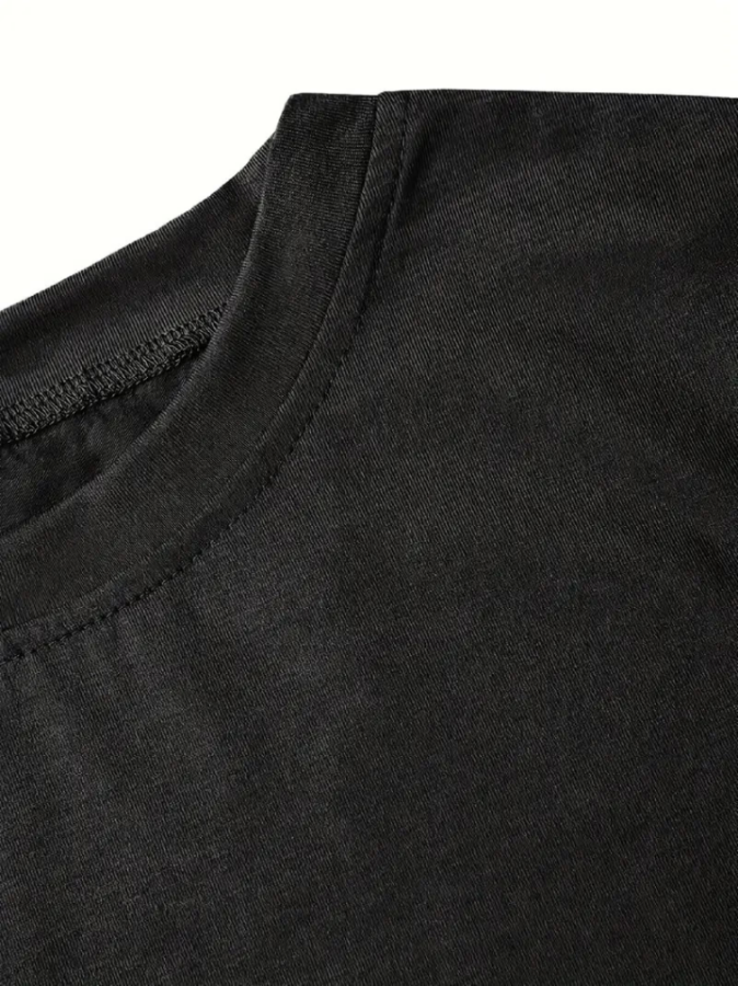 Fiyonk Baskılı Siyah Oversize Unisex T-shirt- Siyah - 4