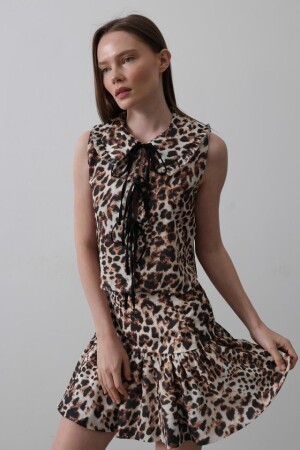 Fiyonk Detaylı Bluz - Leopar - 2