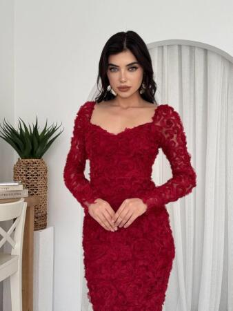 Folers Çiçek Desenli Elbise - 3