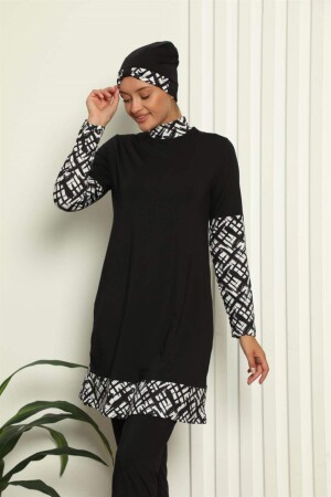 Full Hijab Digital Patterned Swimsuit 31039 - 1