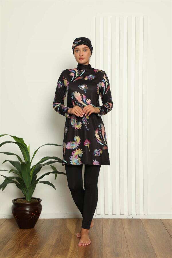 Full Hijab Digital Patterned Swimsuit 31041 - 2