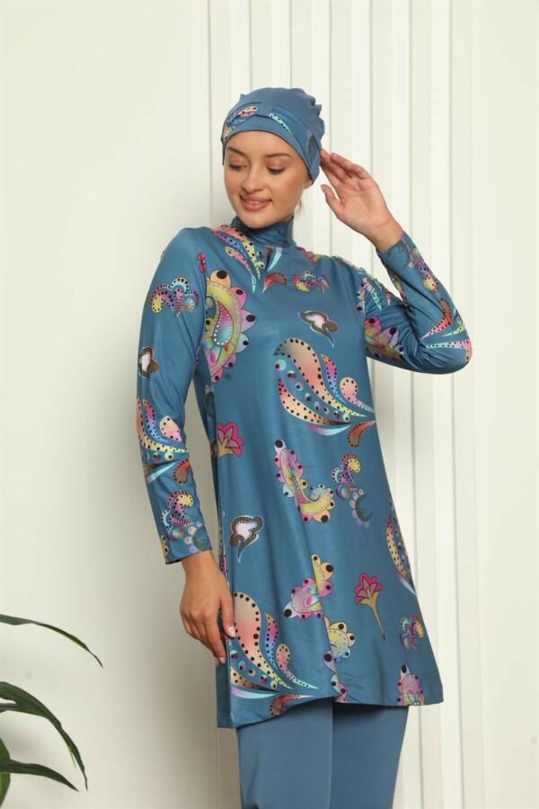 Full Hijab Digital Patterned Swimsuit 31043 - 1