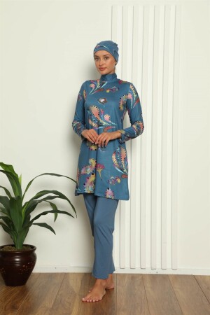 Full Hijab Digital Patterned Swimsuit 31043 - 2