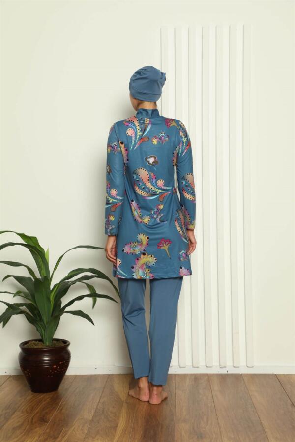 Full Hijab Digital Patterned Swimsuit 31043 - 3