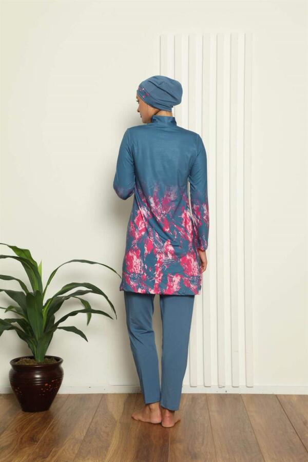 Full Hijab Digital Patterned Swimsuit 31049 - 3
