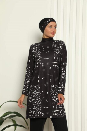 Full Hijab Digital Patterned Swimsuit 31052 - 1