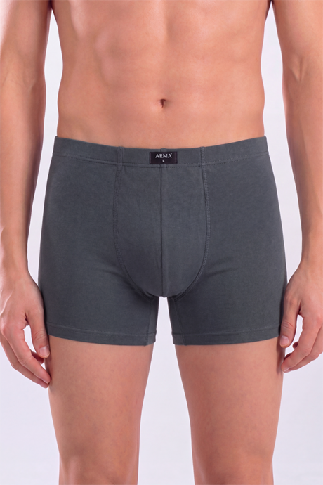 Füme Erkek Boxer Düz 3'lü Paket Pamuklu Likralı - 2
