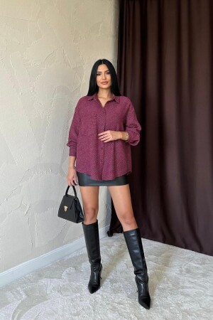 Fuşya Işıltılı Gömlek - ANGELINO BuyukBedeniz (1)