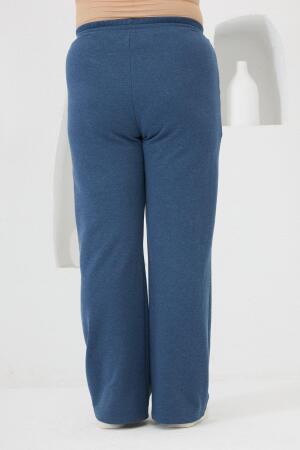 Geniş Paça Büyük Beden Eşofman Mavi - 3