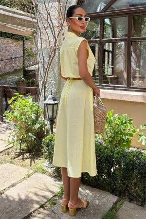Göbeği Halka Detaylı Midi Boy Elbise 2896 - 8