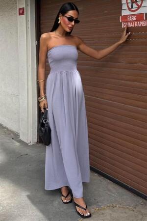 Göğsü Gipeli Straplez Elbise 2878 - 3