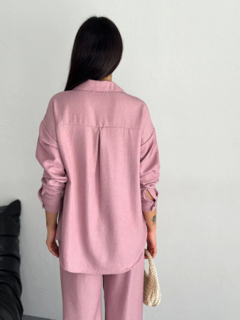 Gömlek Pantolon Ikili Takım - Toz Pembe - 4