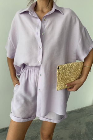 GÖMLEK - ŞORT TAKIM - Lila - ANGELINO BuyukBedeniz (1)