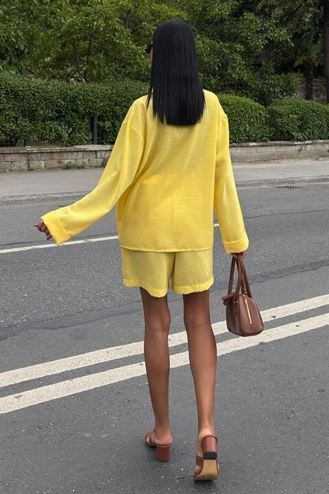 Gömlek Ve Şort Flamlı Keten Takım 10130 - 4