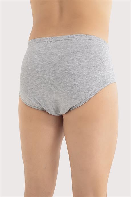 Gri 6'lı Paket Erkek Külot %100 Pamuk Penye - 4