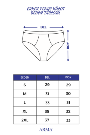 Gri 6'lı Paket Erkek Külot %100 Pamuk Penye - 5